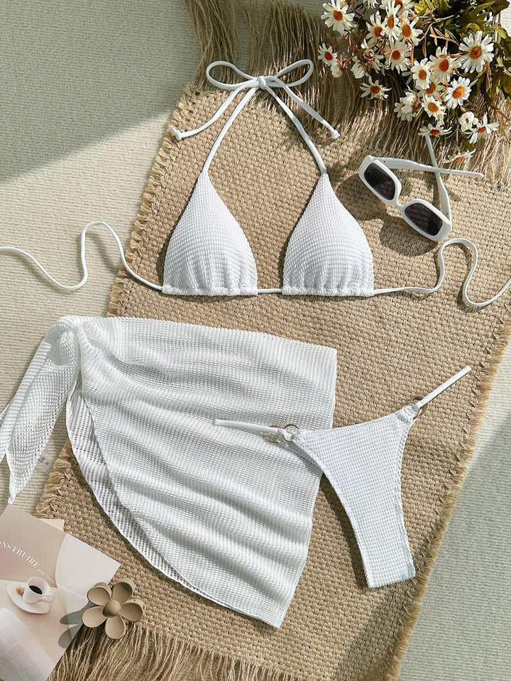 Dame Triangel-Bikini med Wrap Skirt Skovae