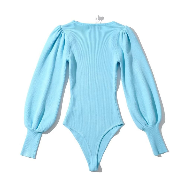 Dame Langærmet Bodysuit med rynker og ribbet design Stilla