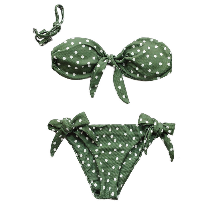 Femme Højskåret Prikket Bikini Sæt Stilla