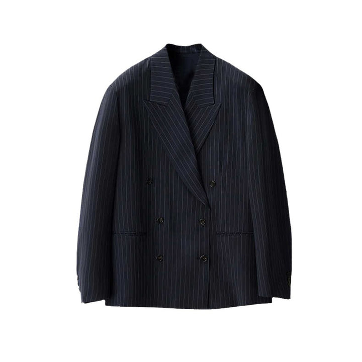 Dame overdimensioneret skulderpude-blazer i moderne stribedesign Stilla