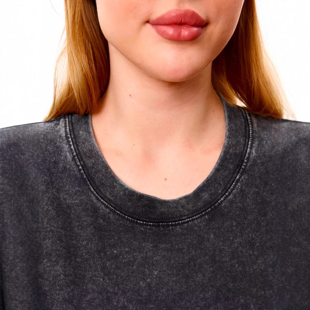 Dame T-shirt med trendy Mickey Mouse print og afslappet oversized pasform Stilla