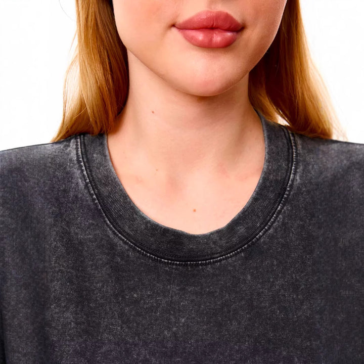 Dame T-shirt med trendy Mickey Mouse print og afslappet oversized pasform Stilla