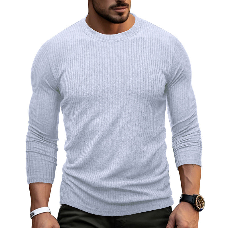 Herren finstrikket pullover med moderne ribdesign og elegant snit Stilla