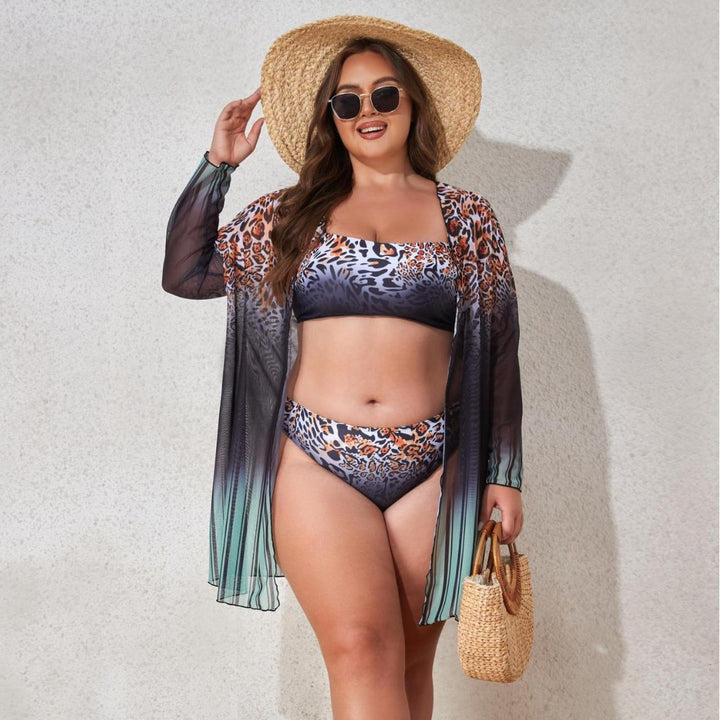 Dame strandensemble med leopardmønster Skovae