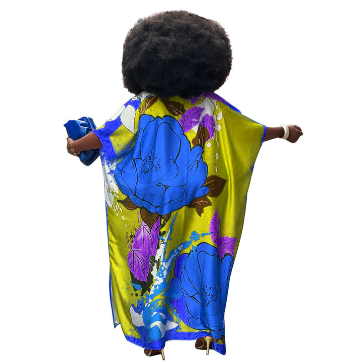 Dame Kaftan med livlige blomster mønstre Stilla
