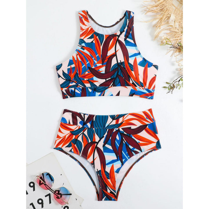 Dame Bikini-sæt med høj talje og sportsoverdel Skovae