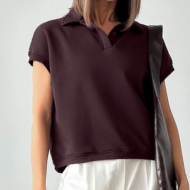 Dame Kortærmet Poloshirt med afslappet snit og knaplukning Stilla