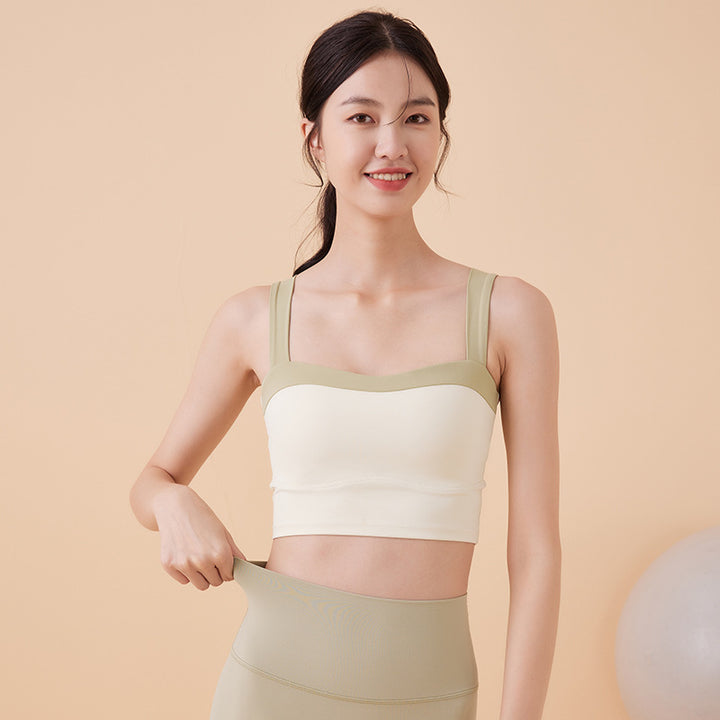 Dame sporty bustier med modisch cut-out og justerbare stropper Stilla