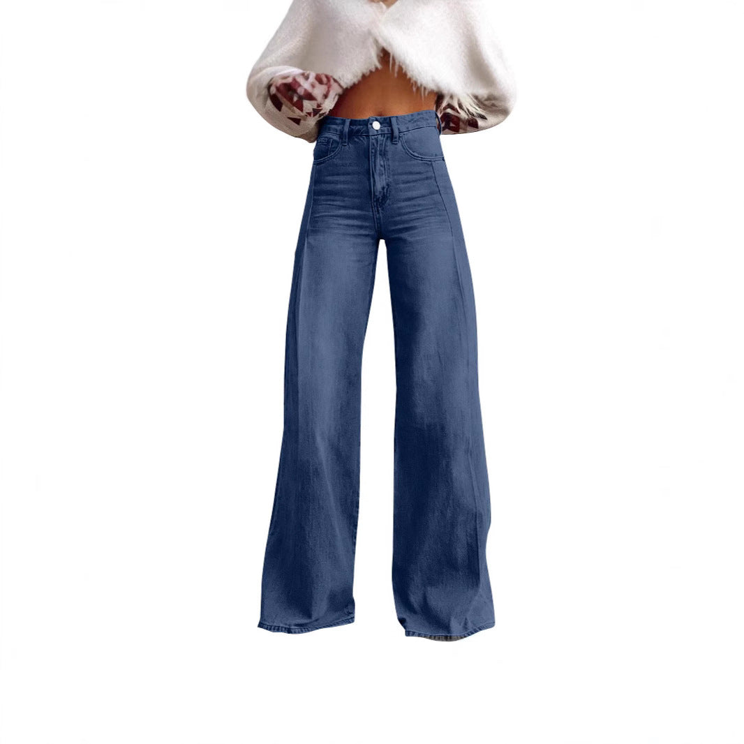 Dame højtaljede vide jeans med elegant snit Stilla