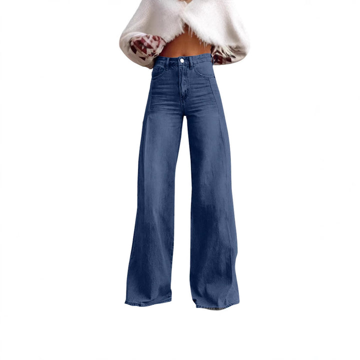 Dame højtaljede vide jeans med elegant snit Stilla