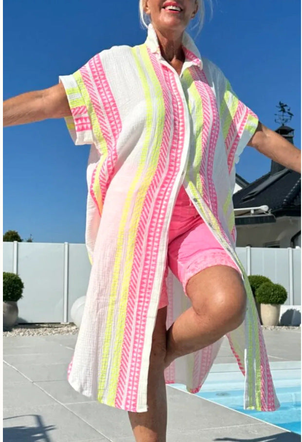 Dame Knap-Down Strand Cover-Up Tunika Stilla