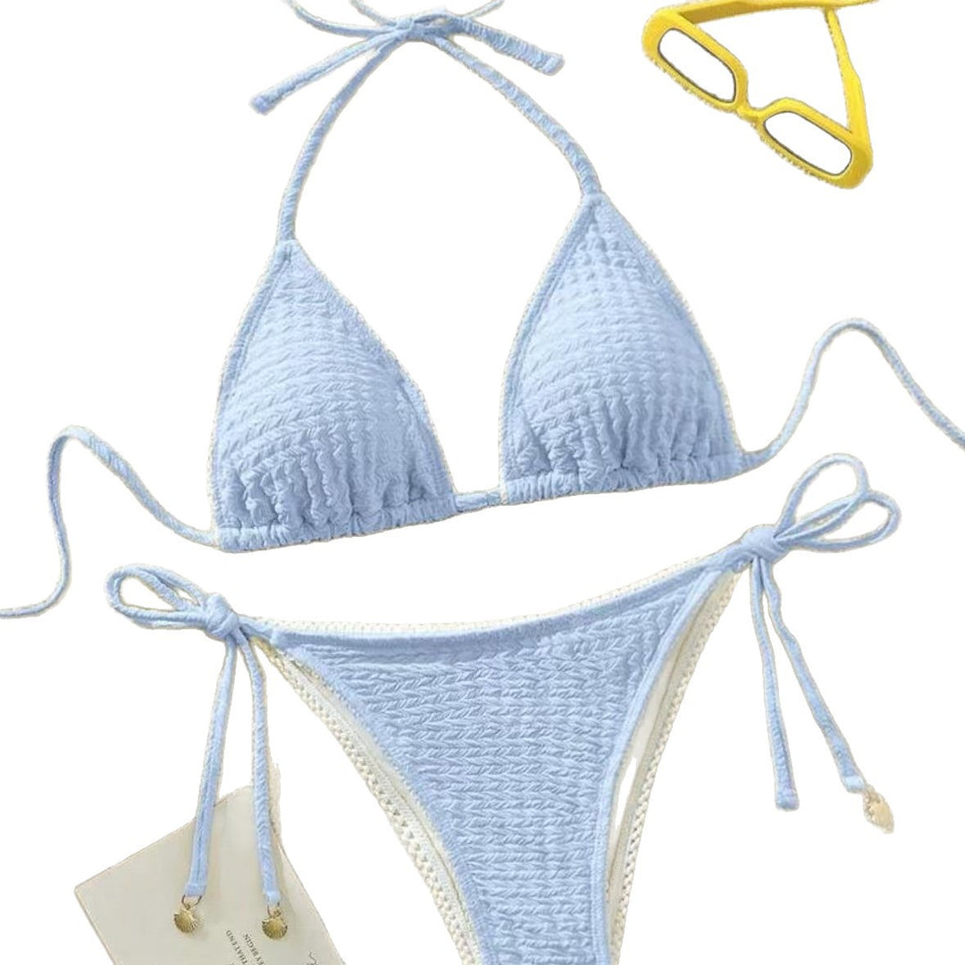 Dame Raffineret Trekant-Bikini med elegant Flæse-design Skovae