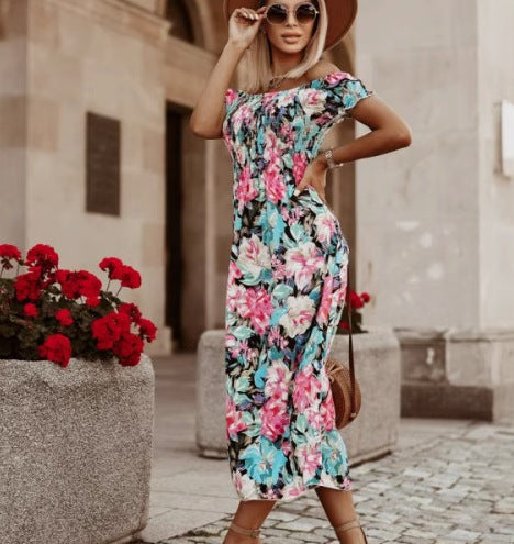 Dame Off-Shoulder Floral Maxi Kjole Stilla