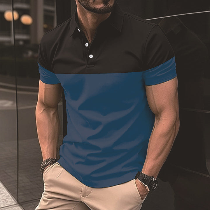 Herrer polo shirt med moderne farveblokdesign Stilla