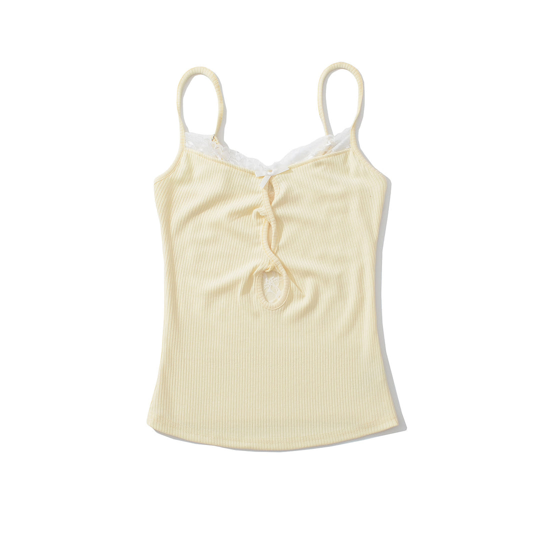 Dame Basic-Camisole med blondeaccenter og justerbare stropper Stilla