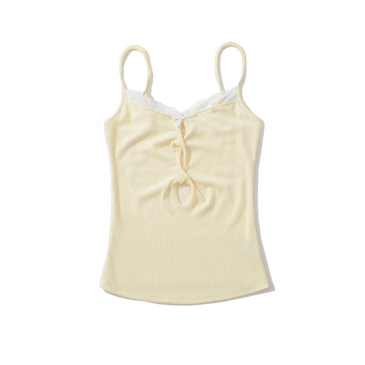 Dame Basic-Camisole med blondeaccenter og justerbare stropper Stilla