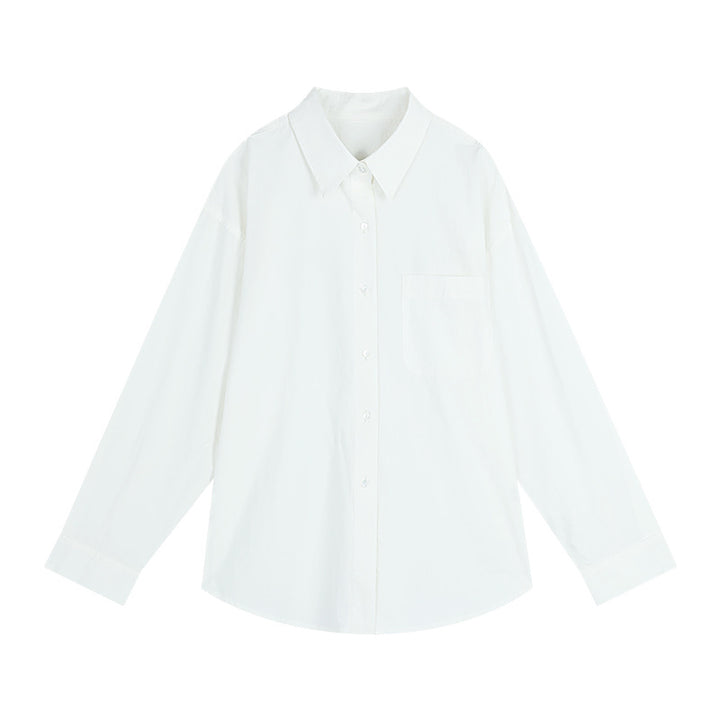 Dame afslappet oversized skjorte med fin struktur og brystlomme Stilla