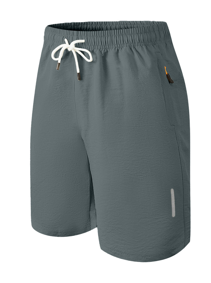 Herrer nan ultralet hurtigtørrende sports- og badshorts med elastisk bund snøre lynlåslomme og reflekterende detalje Skovae