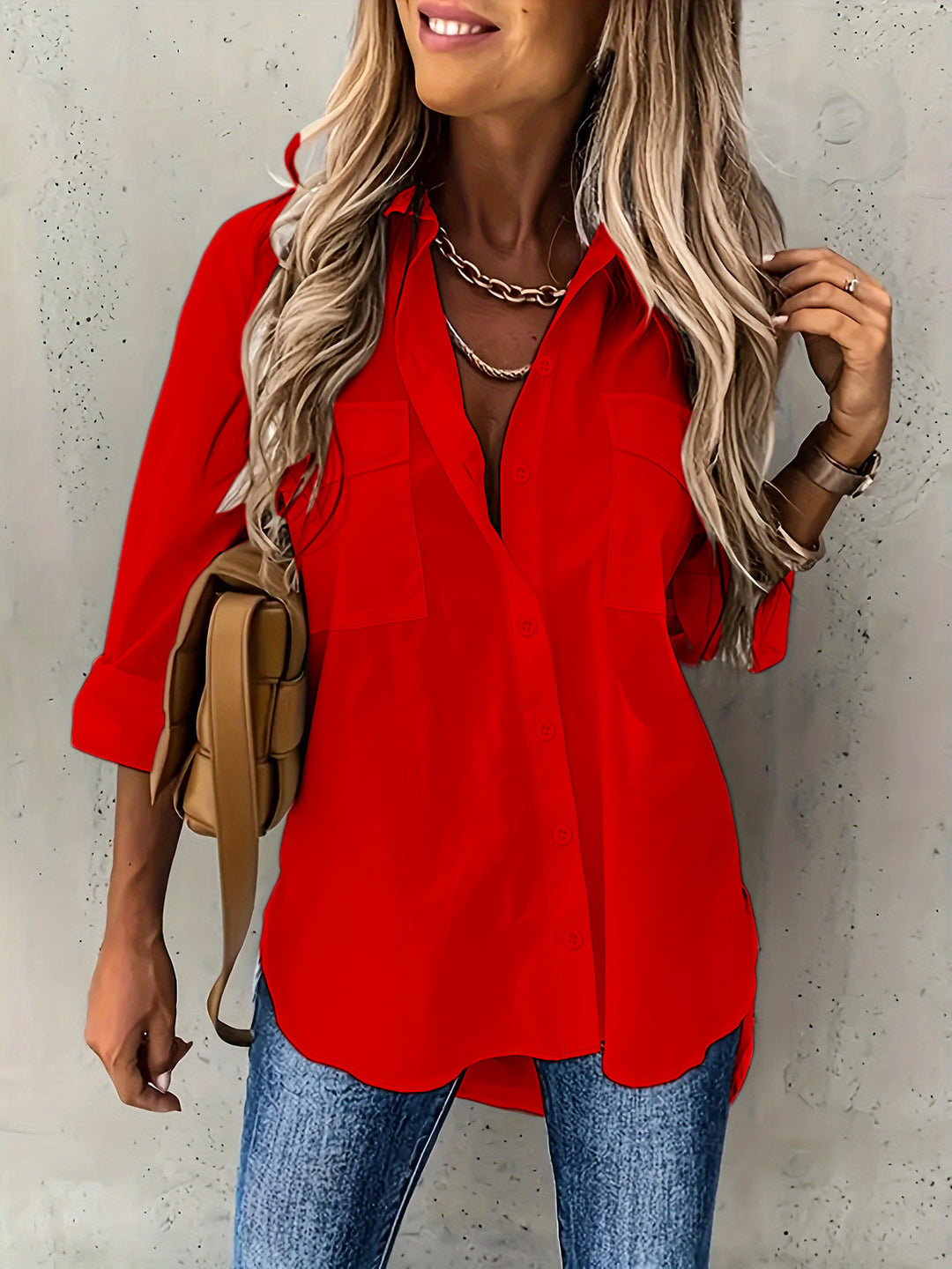 Dame mode overshirt med lommer Stilla