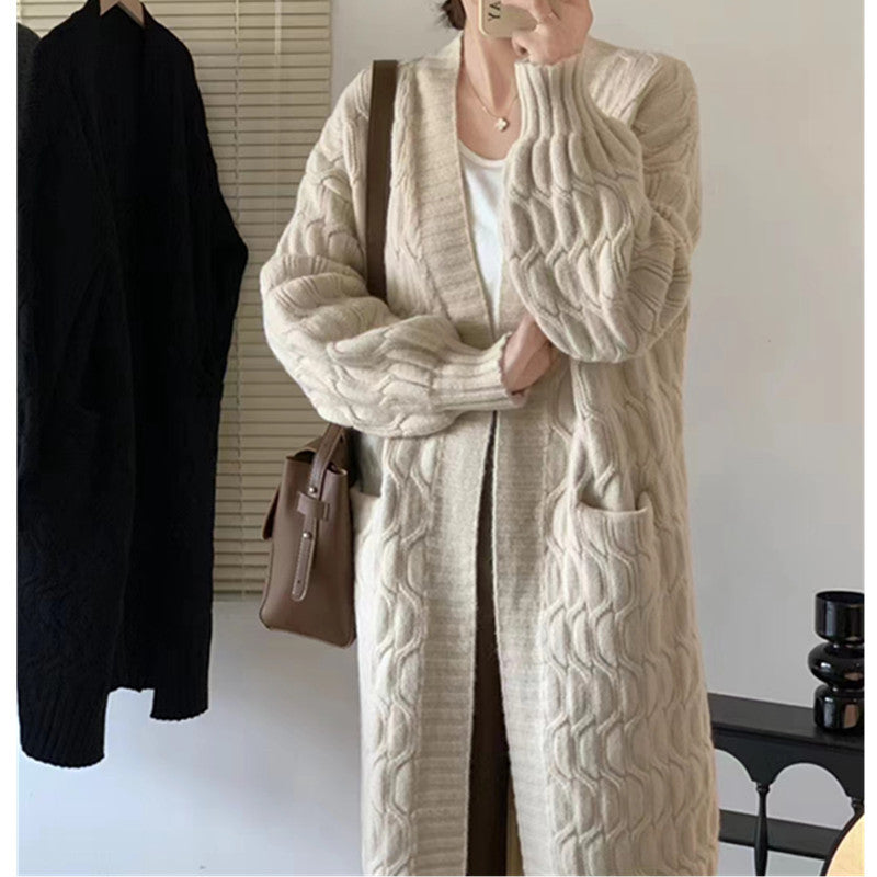 Kvindernes chunky cardigan med lommer og V-hals Stilla