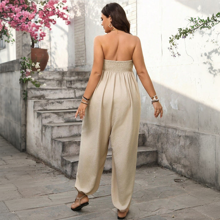 Dame afslappet jumpsuit med elastisk overdel og praktiske lommer Stilla