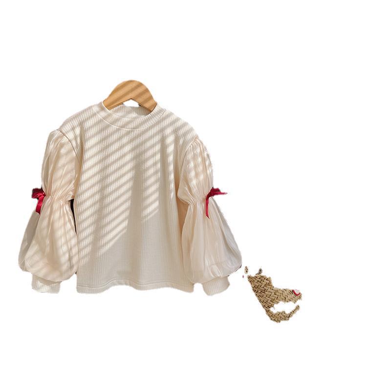 Pige Elegant Puffærmet-top med Satin-detaljer Stilla