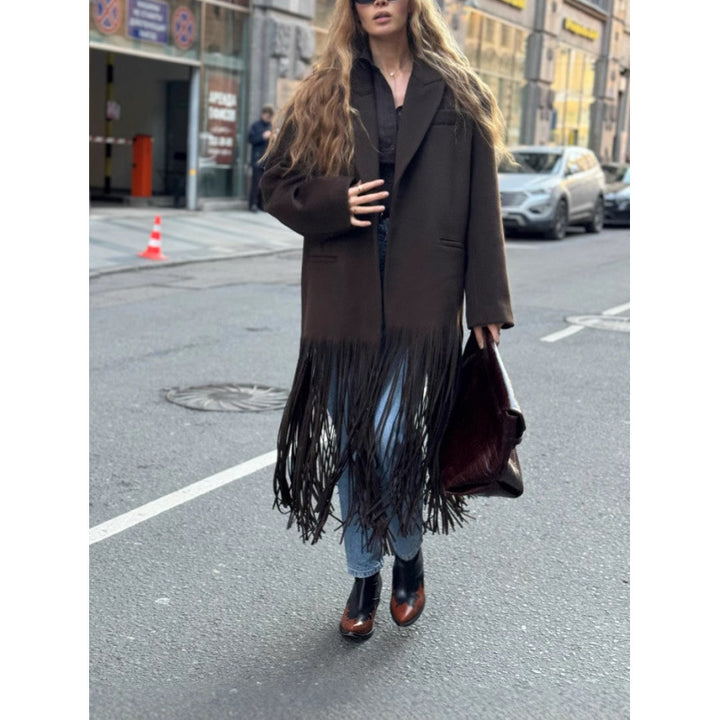 Dame Oversized Frynsejakke Stilla