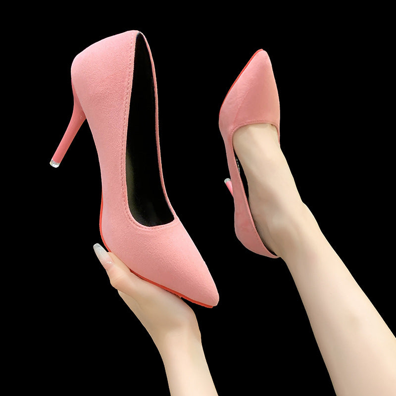 Dame Elegante spidse pumps med gennemsigtig hæl og blødt overmateriale Stilla