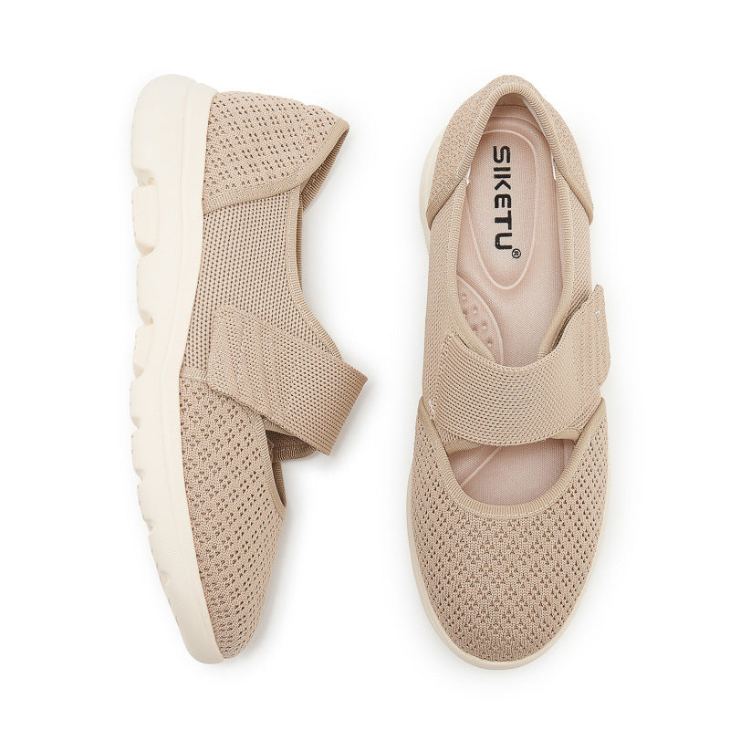 Dame sneakers med åndbart netovermateriale og elastisk velcro Stilla
