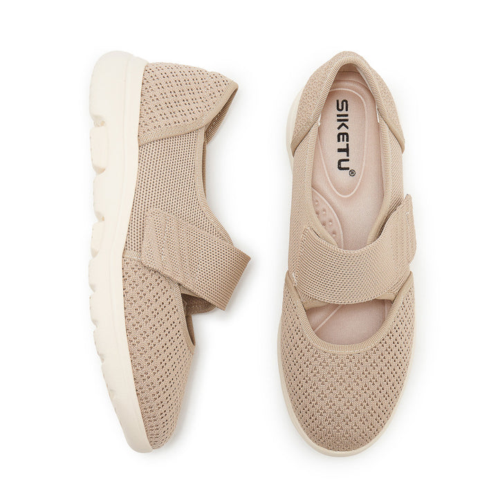 Dame sneakers med åndbart netovermateriale og elastisk velcro Stilla