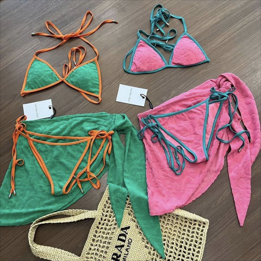 Dame To-delt Bikini-sæt med legende design og elegant indpakningsnederdel Stilla