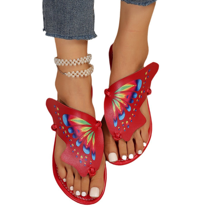 Dame toe separator med farverigt sommerfugle-design og skridsikker sål Stilla