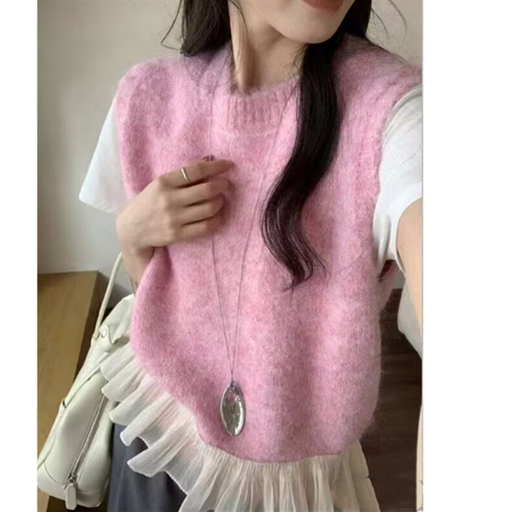 Kvinder Moderne Lagdelt Sweater med Volantkant Stilla
