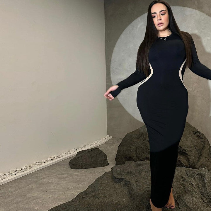 Dame Langærmet Bodycon Maxi Kjole Stilla