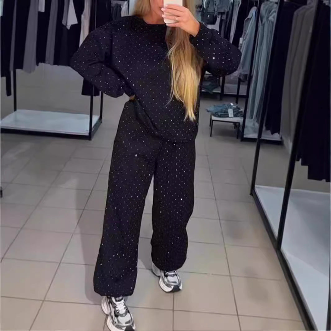 Dame Sweatpants sæt med stilfulde prikker Stiila
