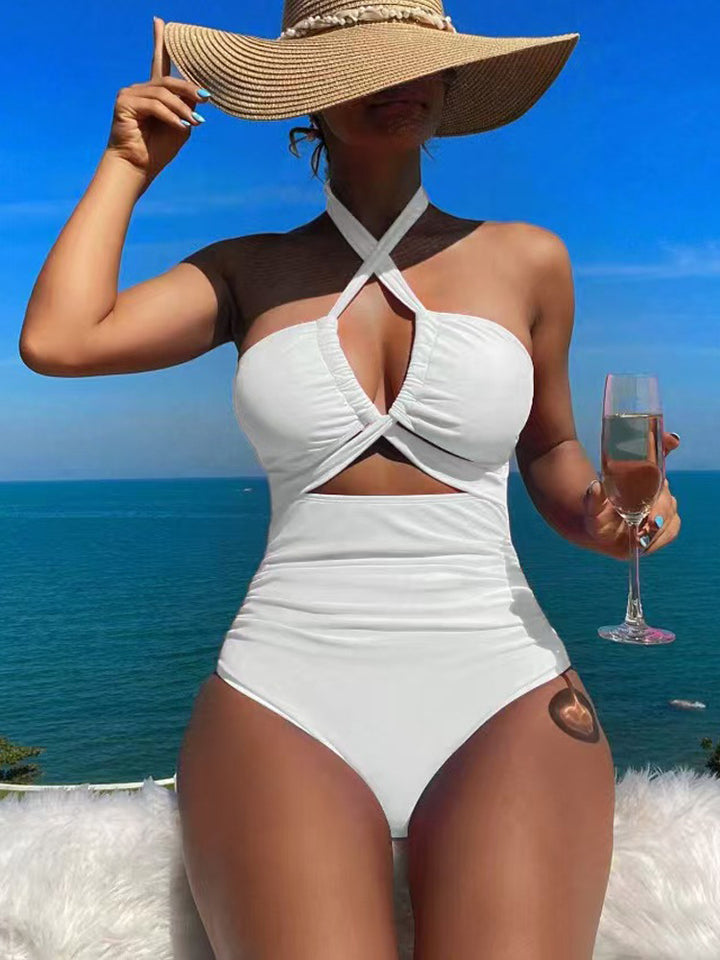 Damer Højskåret Monokini med raffineret Krydse-design Skovae
