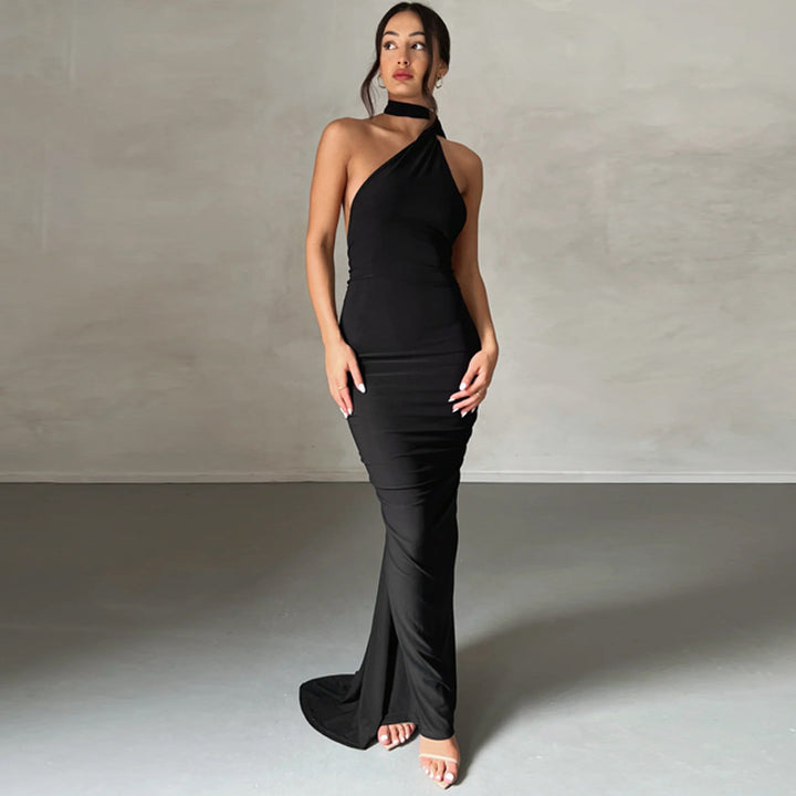Damer Elegant One-Shoulder Aftenkjole Skovae
