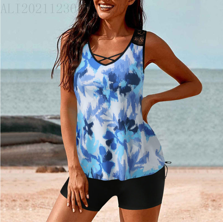 Dame Sporty Tankini med shorts Skovae