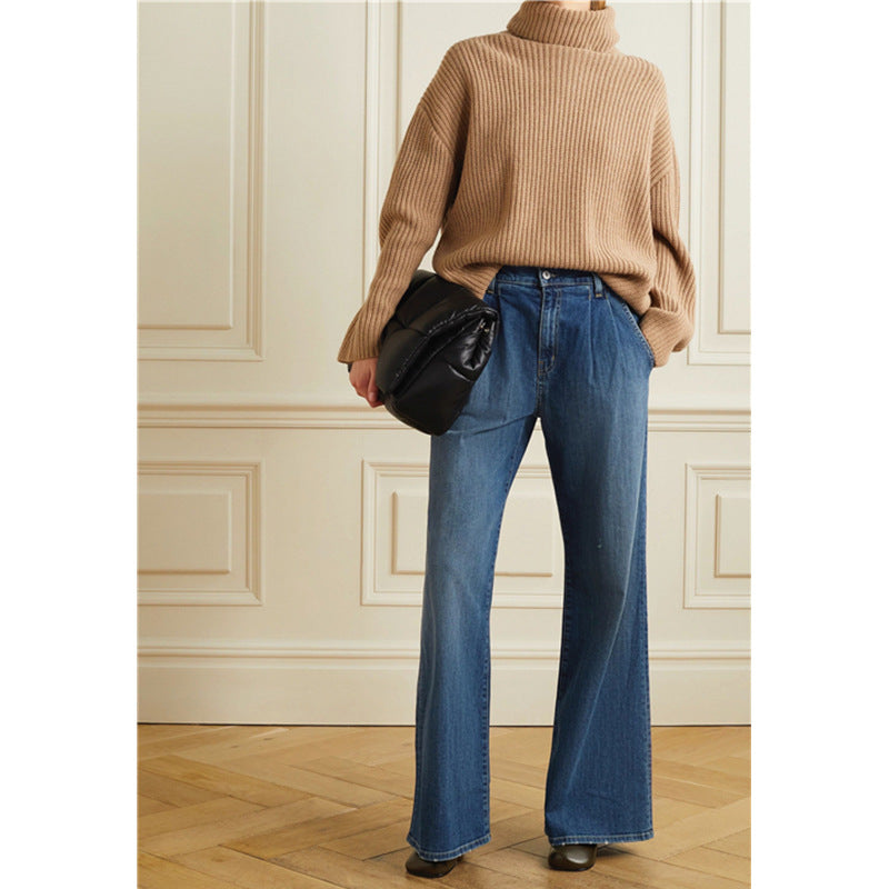 Dame Løst skåret High-Waist Jeans med lav talje og sidelommer Stilla
