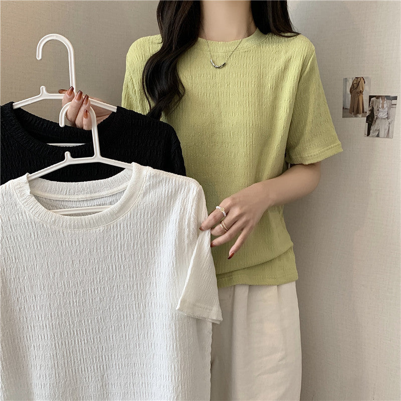 Femme Tekstureret Kortærmet T-shirt Stilla