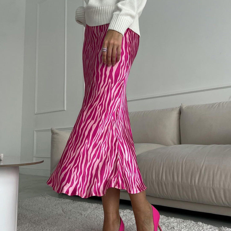 Dame Langkjole med eksotisk zebra-design Stilla