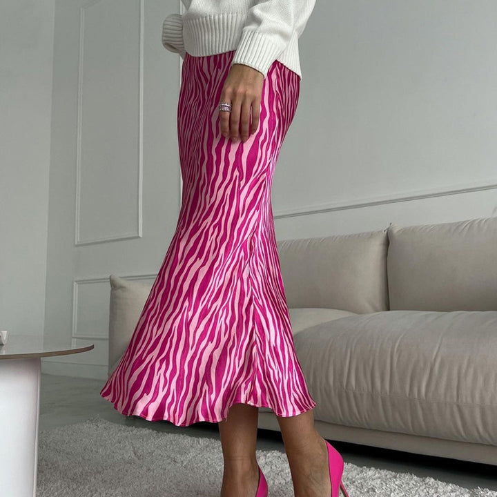 Dame Langkjole med eksotisk zebra-design Stilla