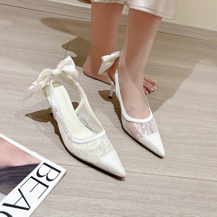 Dame Slingback High Heels med elegant spids og bånd af spids Stilla