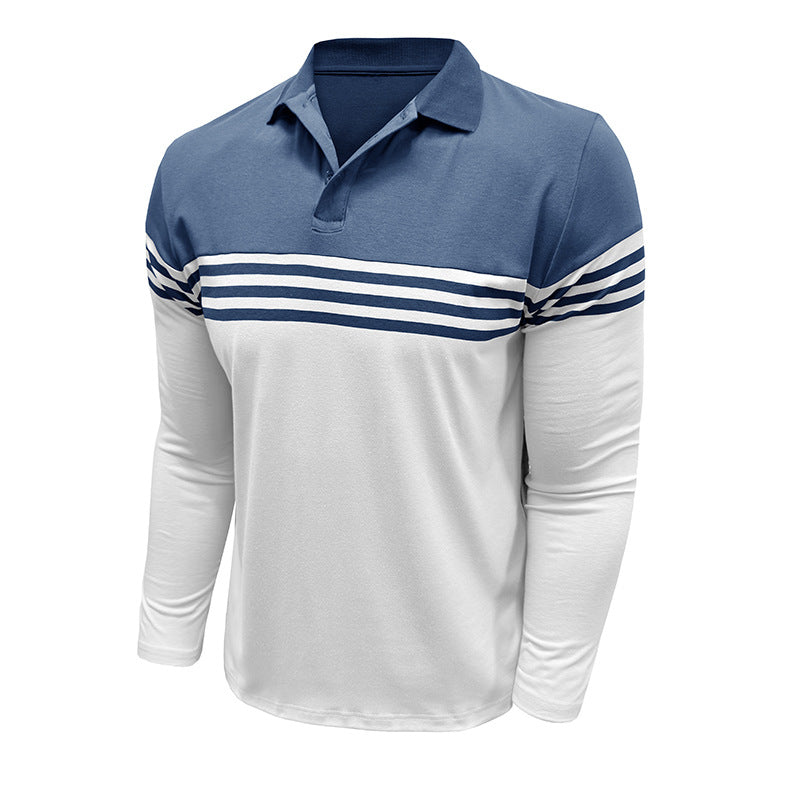 Herrer Poloshirt med moderigtigt stribemix og kvalitetsbomuldsstof Stilla