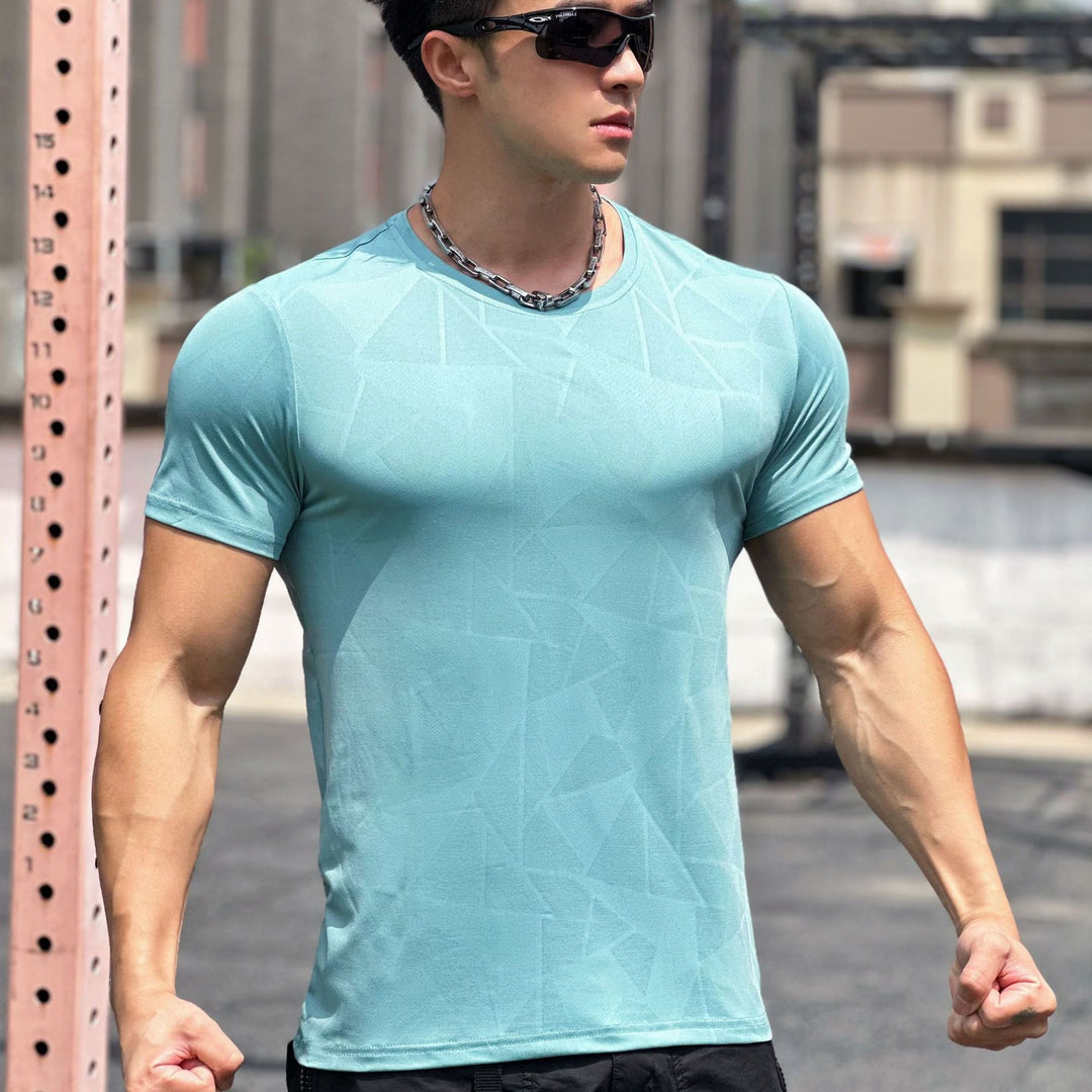 Herrer Åndbart Fitness-T-Shirt med struktureret Design Stilla