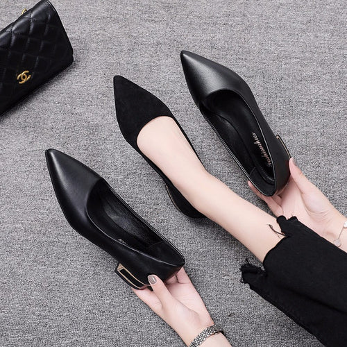 Dame elegante pumps med komfortabel blokhæl Stilla