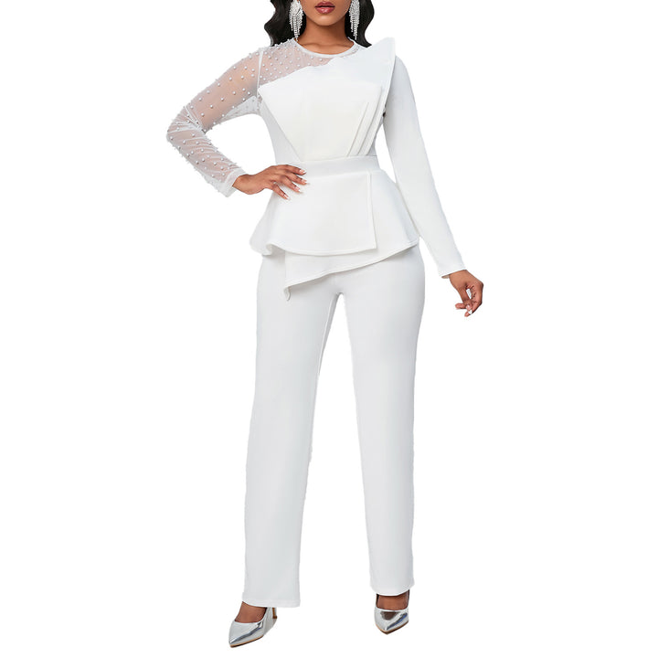 Dame Elegant Jumpsuit med asymmetrisk design og voluminøs peplum Stilla