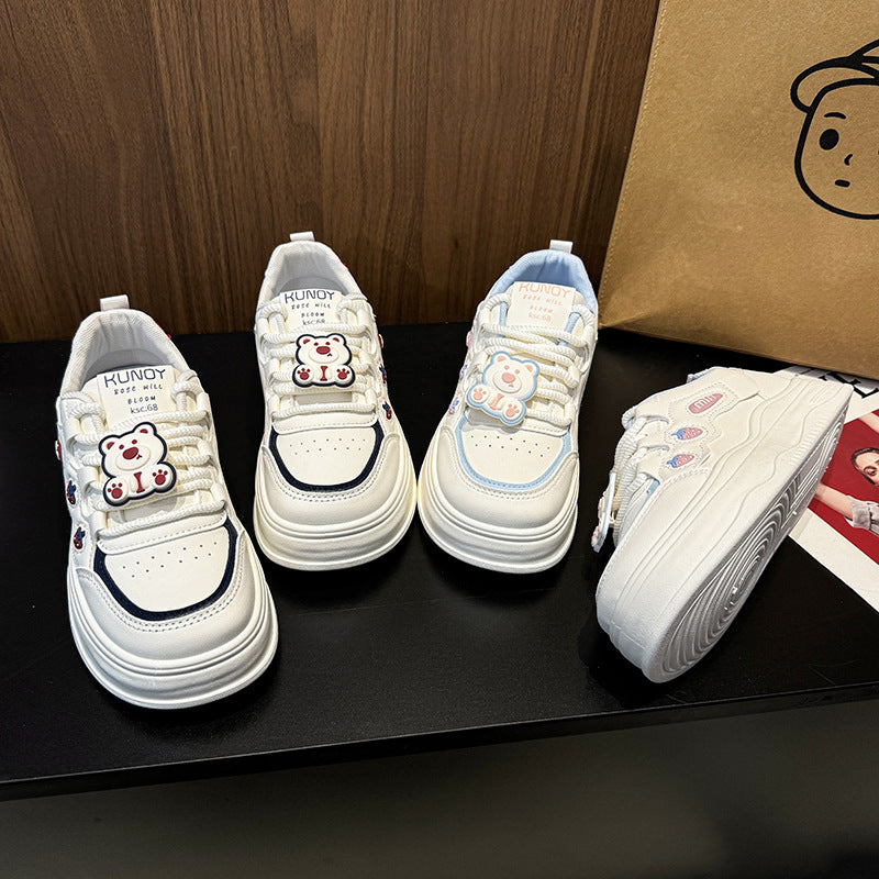 Dame mode sneakers med sødt bjørnemotiv og polstret sål Stilla