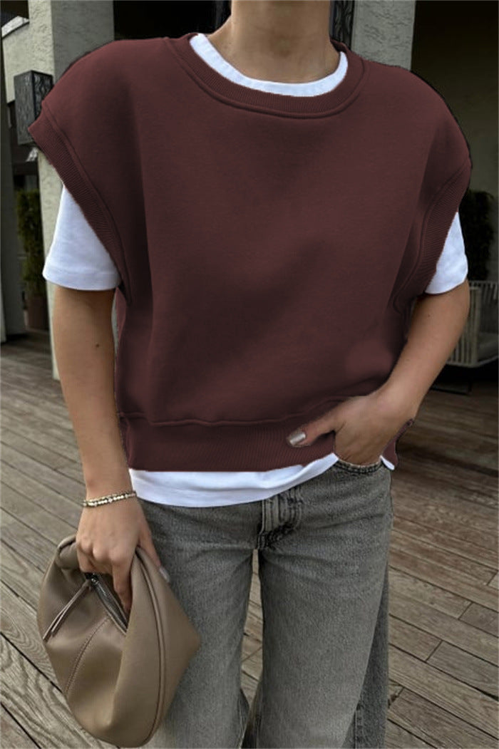 Kvinder casual oversized sweatshirt med brede ærmer og høj talje Skovae