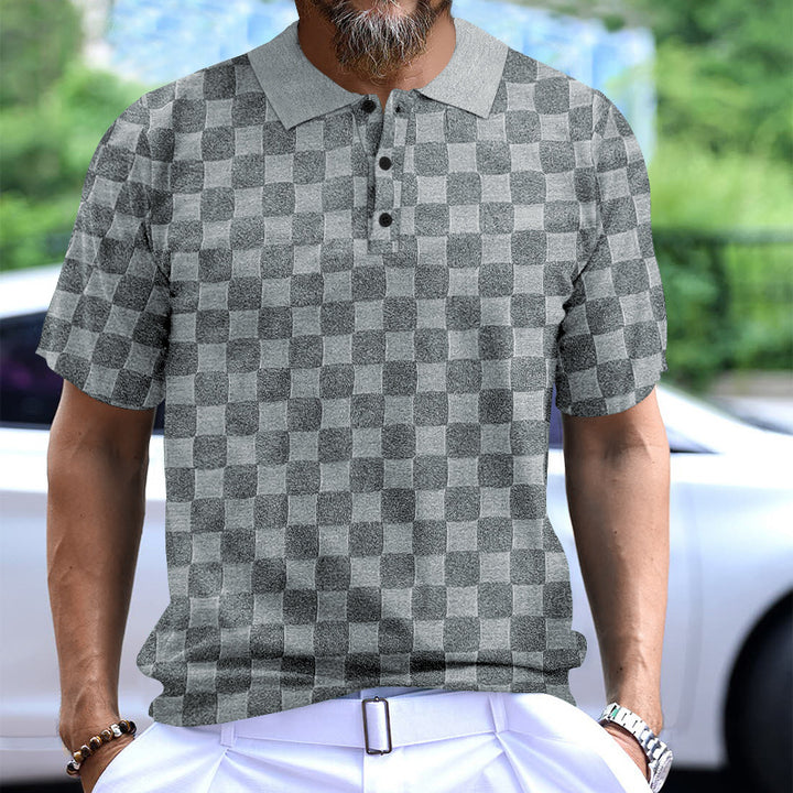 Herrer Poloshirt med struktureret design og knaplukning Stilla